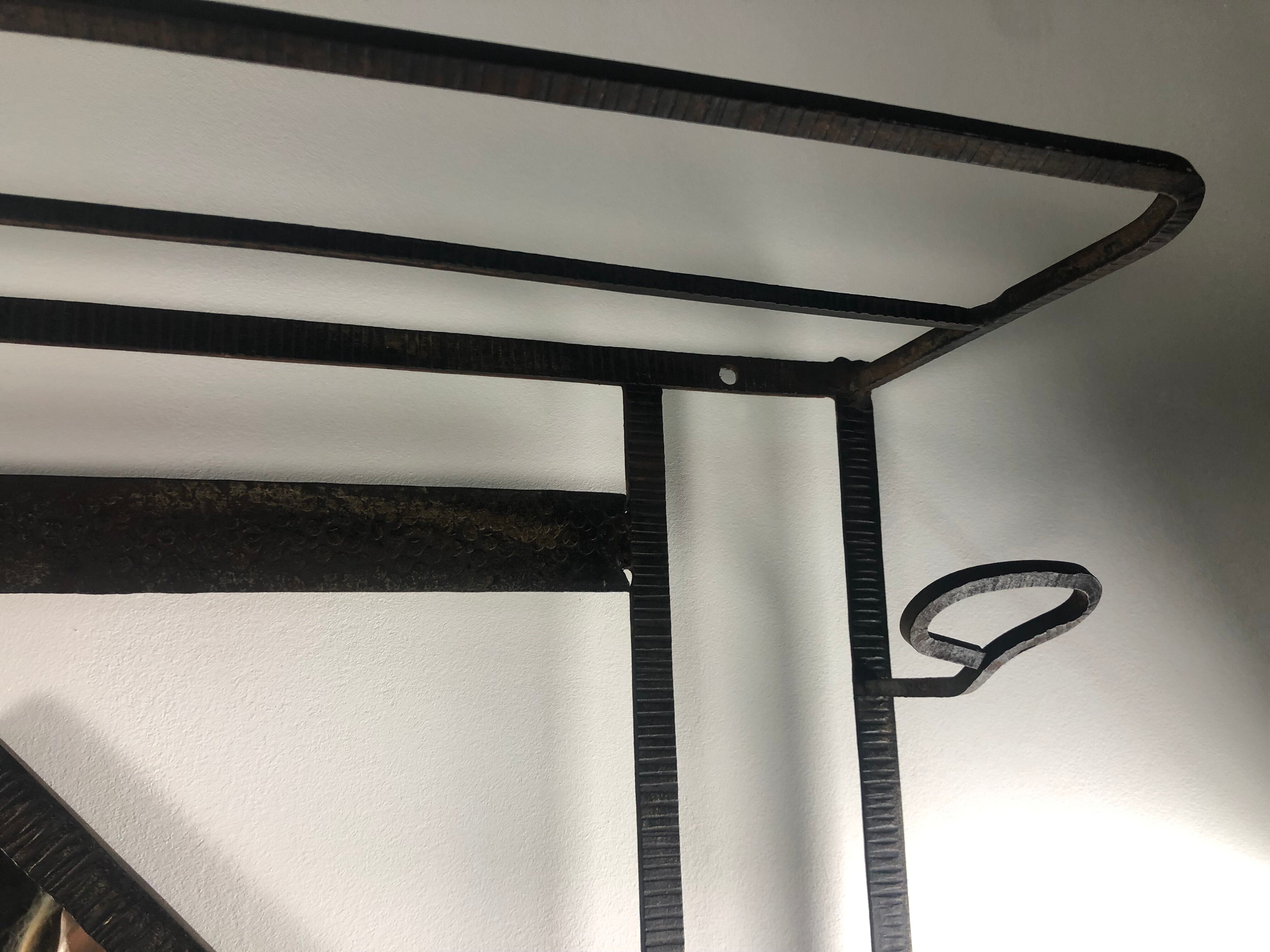 Cloakroom / Art Deco period coat rack in black wrought iron