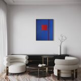 Art abstrait sur toile tendue 100x81cm That blue