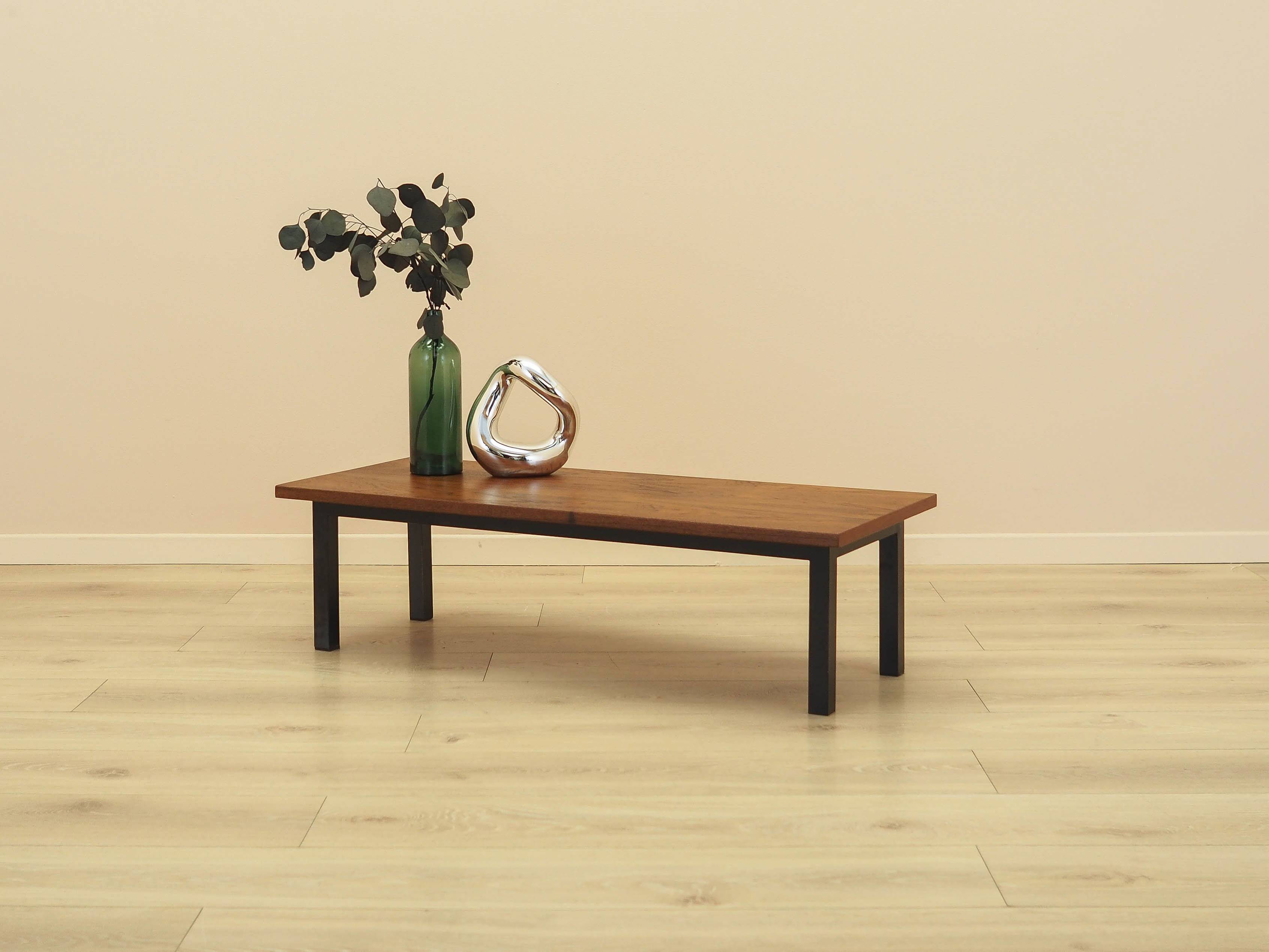 Danish teak coffee table with metal base, 1960s