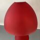 Vintage red glass mushroom lamp