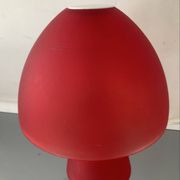 Lampe champignon vintage en verre rouge 