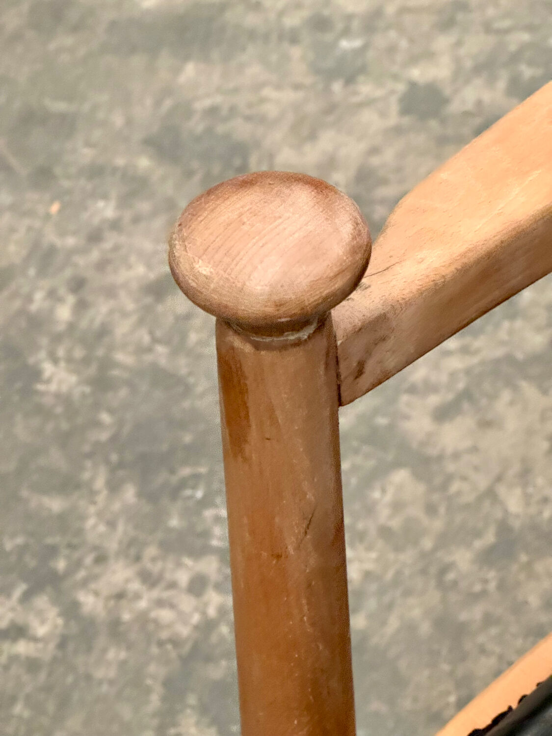 Scandinavian wooden and leather rocking chair