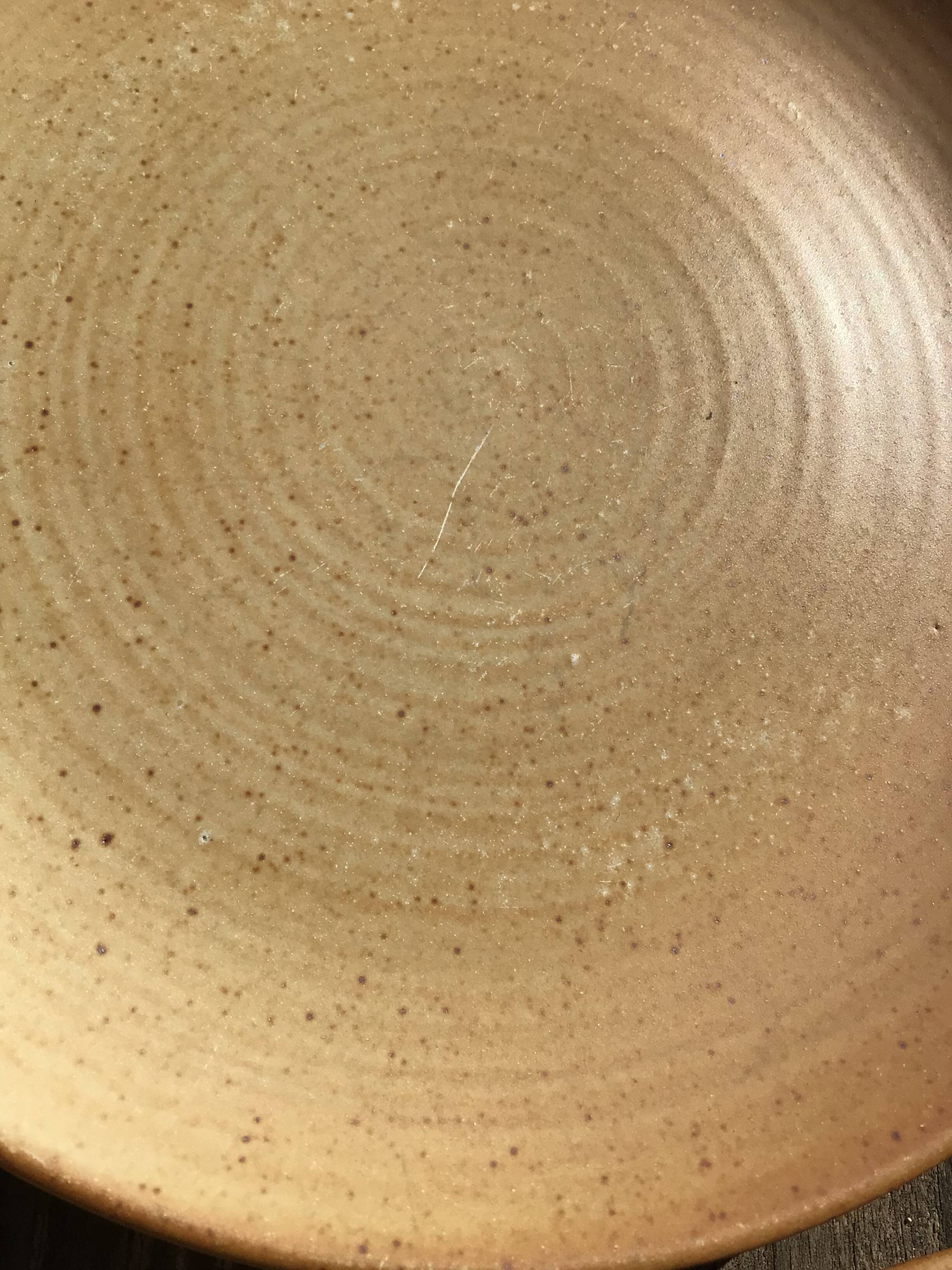 8 dessert plates village speckled blond stoneware