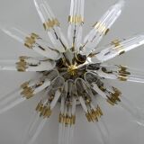 Stilkronen Mid-Century Modern Italian Crystal and Brass Wall Lamp, 1975