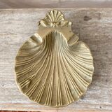 Shell ashtray, scallop shell in brass.