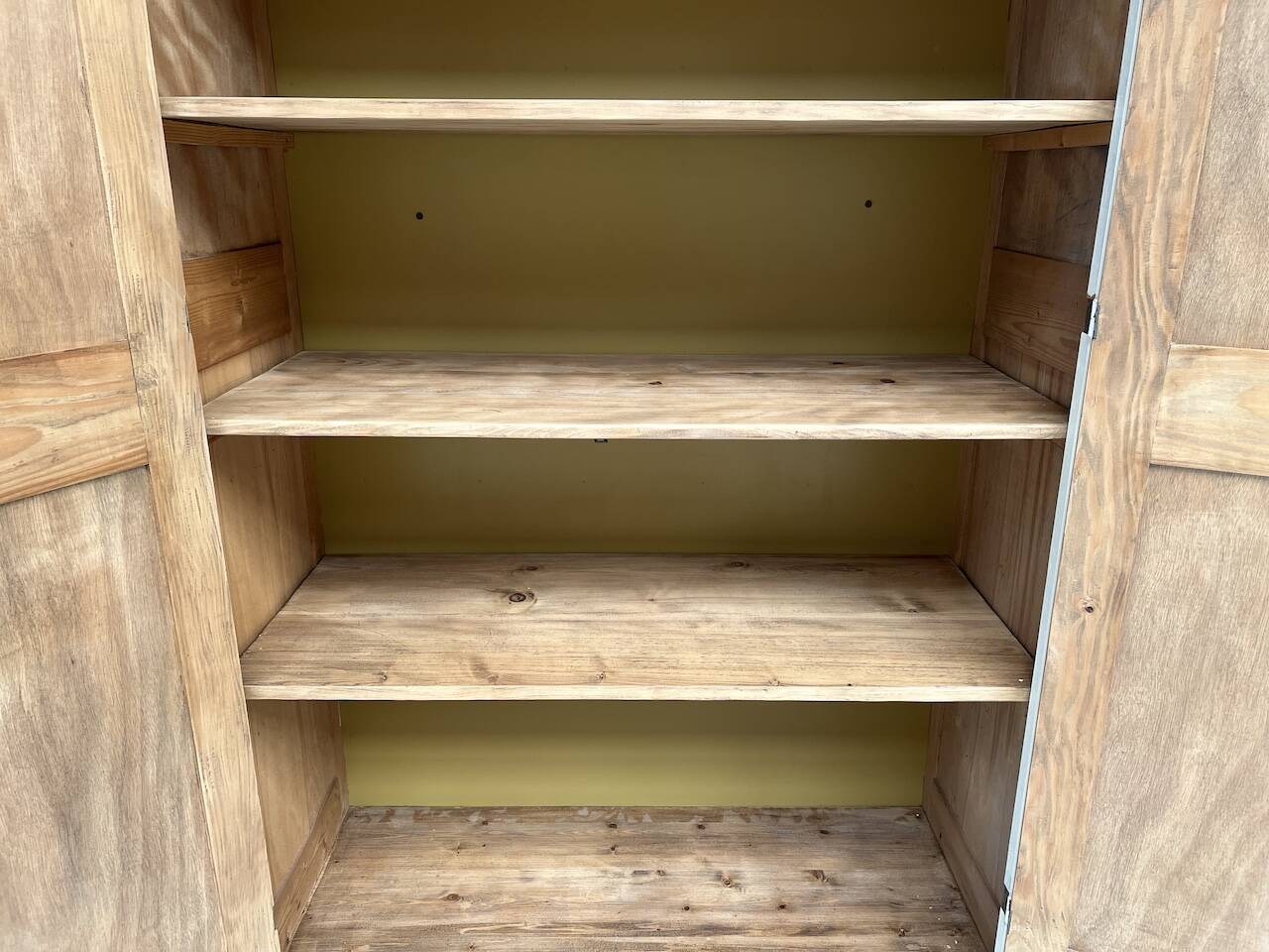 Restored 1930 art deco wardrobe, pure linen color