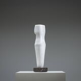 Abstract solid white marble torso