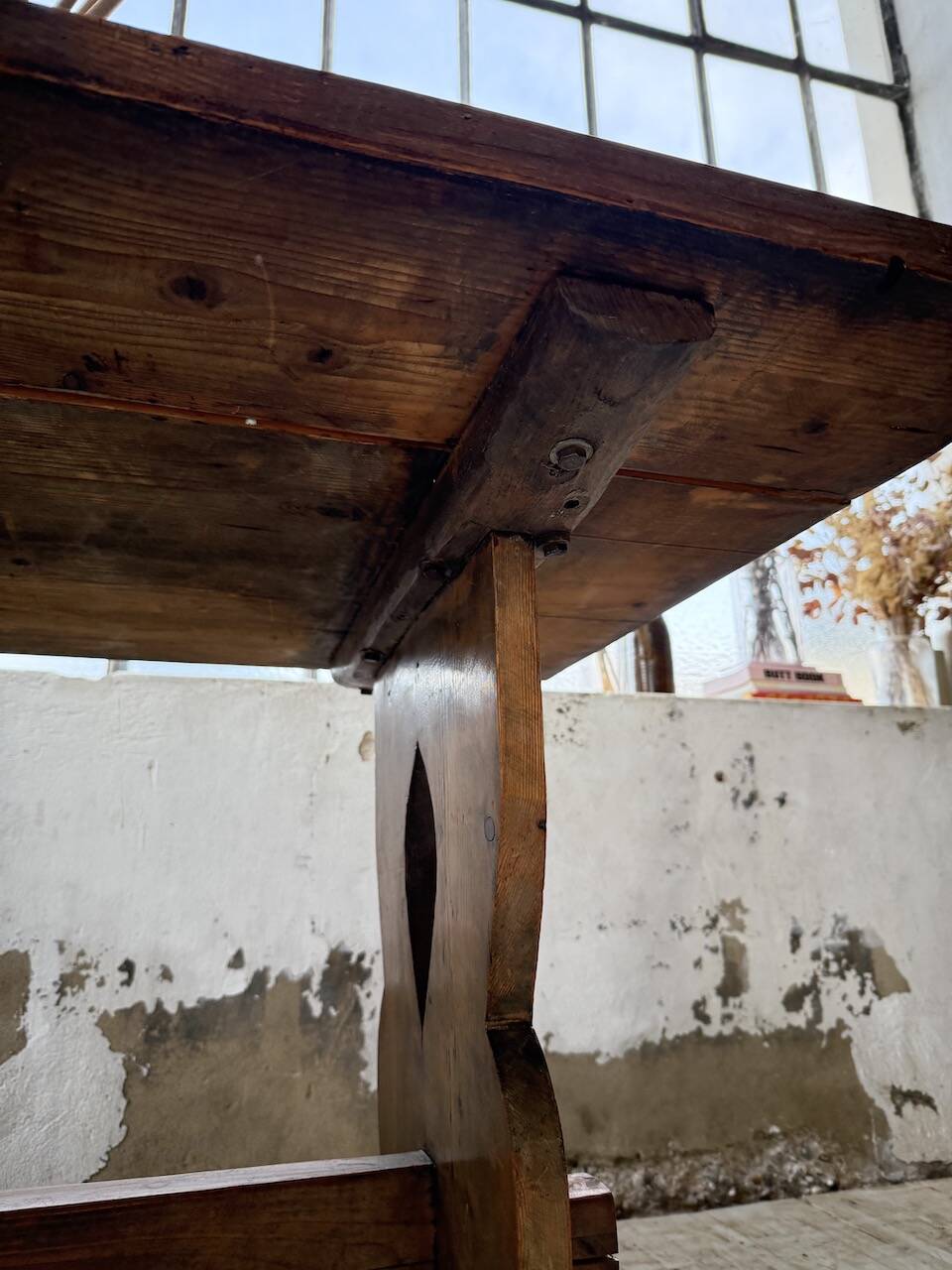 Monastery-style farmhouse table, pine, 210cm