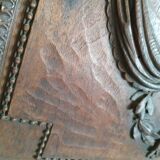 Carved wooden panel décor with music trophy