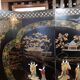 Paravent chinois bois laqué et marqueterie de pierre
