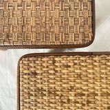 Vintage rattan low stools