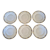 Série de 6 assiettes à dessert Bernardaud Limoges – Art Déco – A714