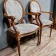 Pair of Louis XVI style armchairs with medallion backs, 20th century