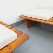 Pair of vintage  Perriand style  pine benches