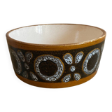 Brown glazed ceramic salad bowl