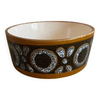 Brown glazed ceramic salad bowl