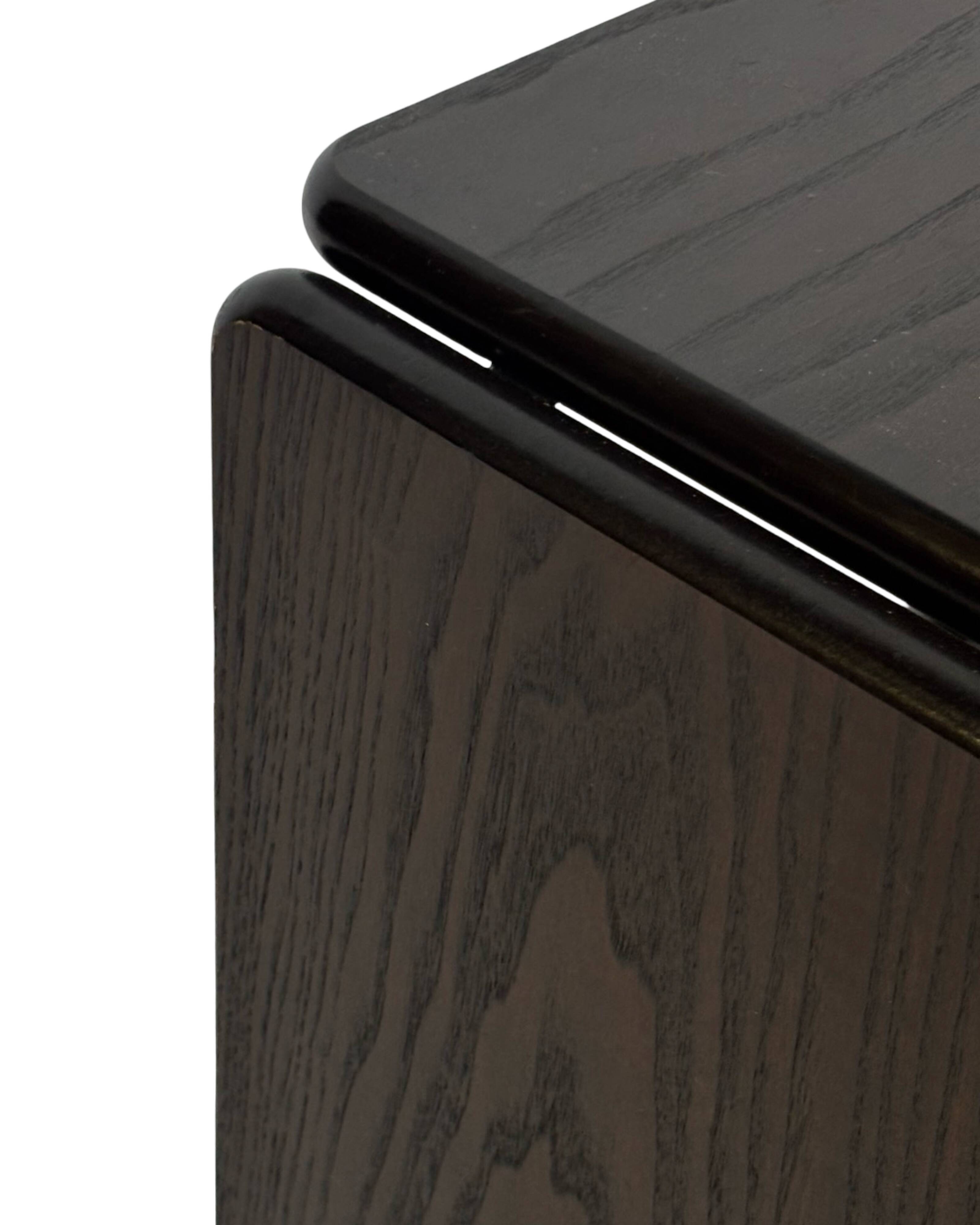 Vintage Italian side table made of ebonized wood 70's design