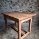 Vintage pine kitchen table or desk with two drawers – 1950s
