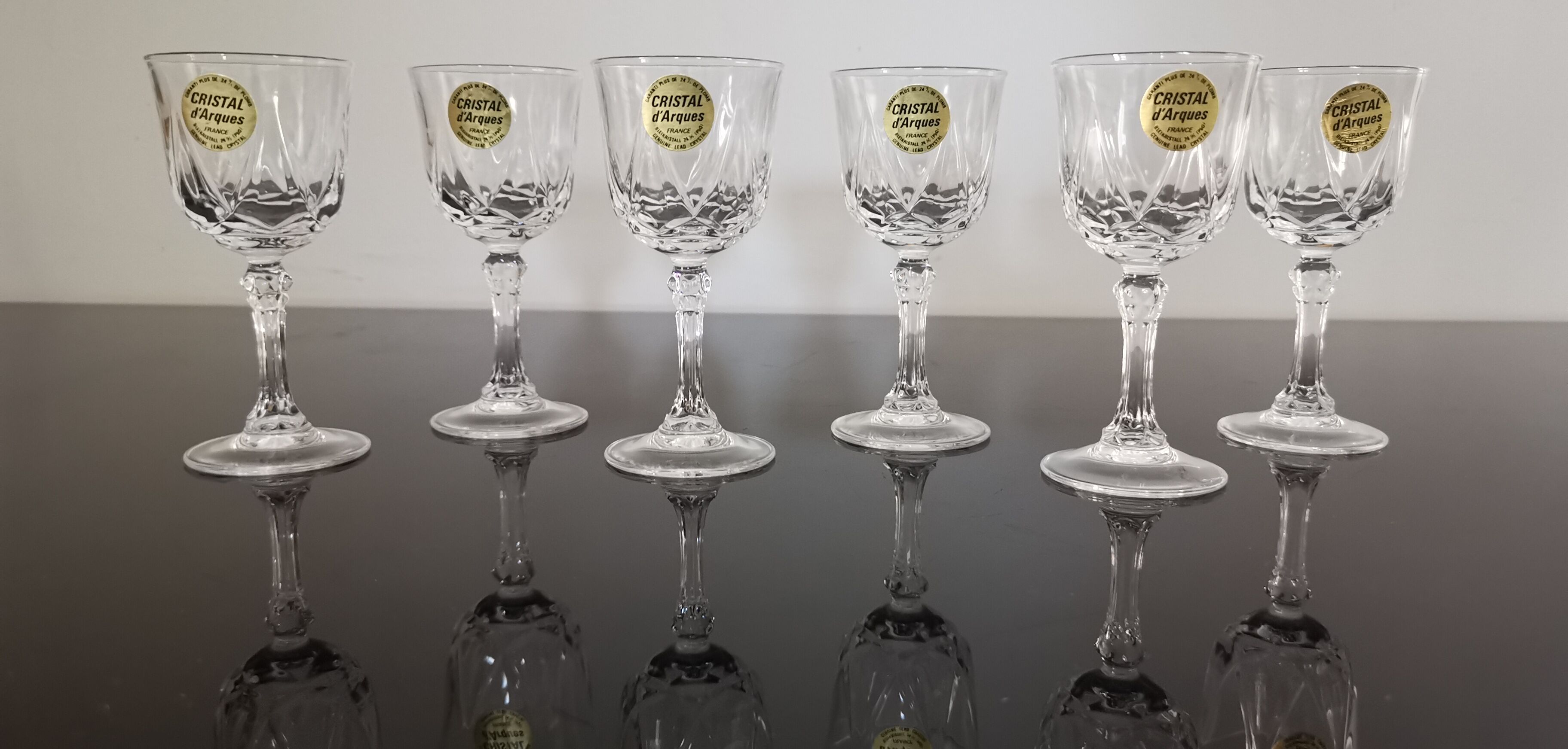 Set of 6 liqueur glasses Cristal d'Arques model Auteuil