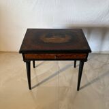 Coiffeuse ancienne style Napoléon III – Bois noirci et loupe de noyer