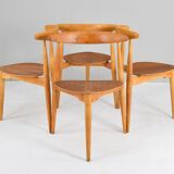 FH4103 Heart dining chairs by Hans Wegner for Fritz Hansen, Denmark 1950s