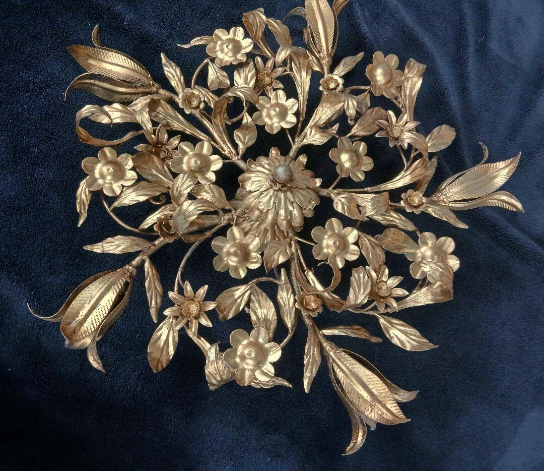 Ceiling light chandelier metal gold Italy style Hans Kogl