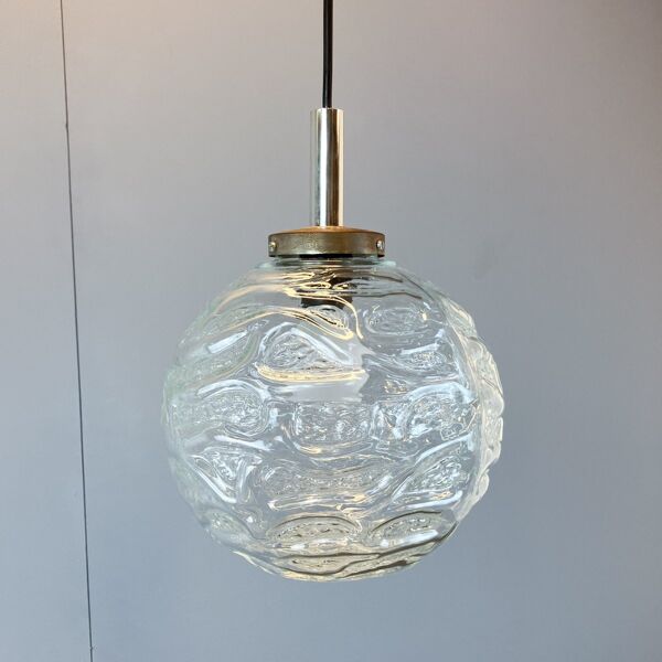 Lampes de chevet et suspension avec abat-jour en verre, par Graebe, années 1960, ensemble de 3