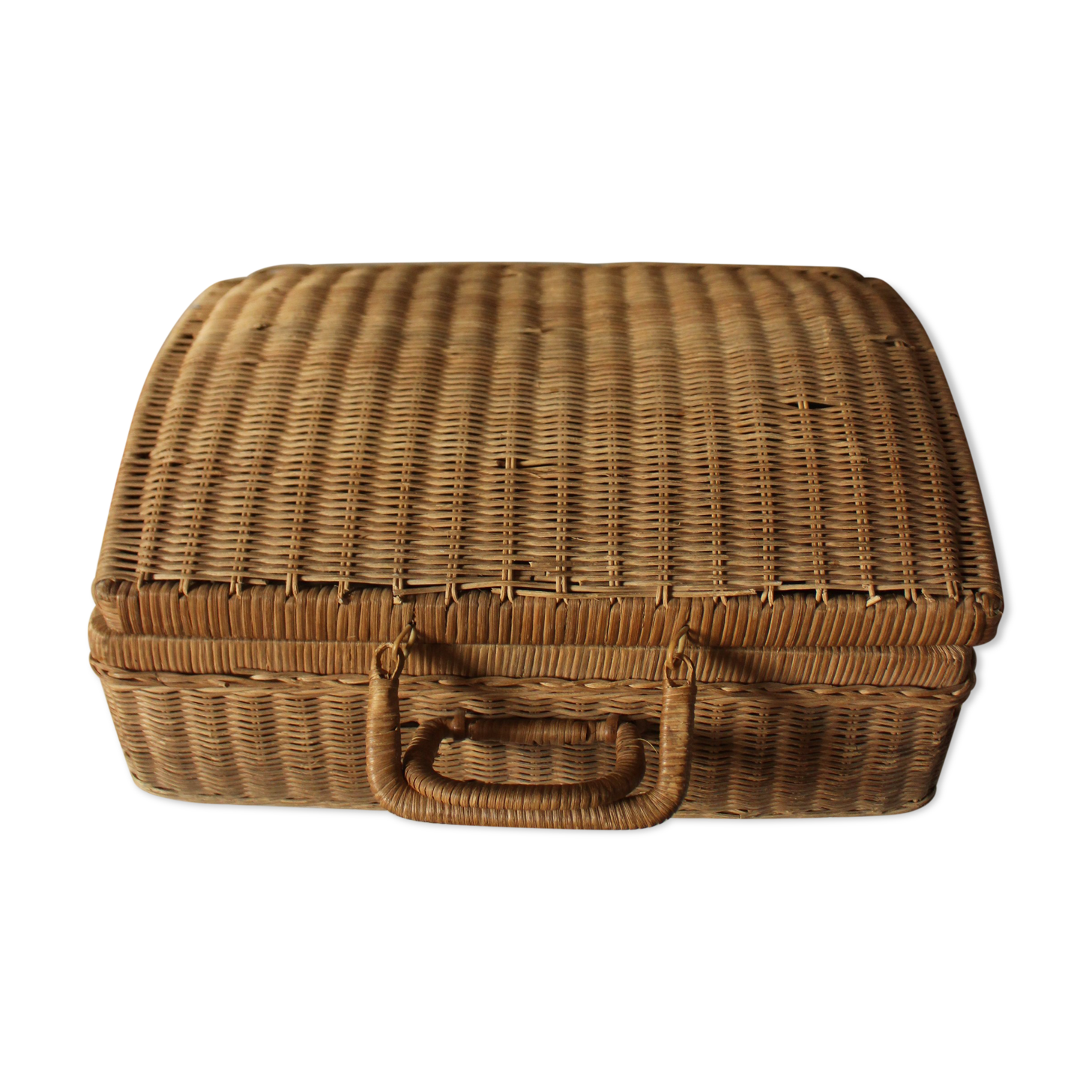 Vintage wicker suitcase