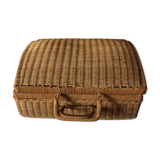 Vintage wicker suitcase