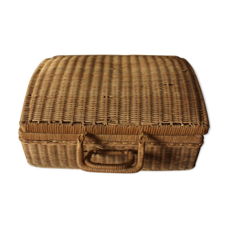 Vintage wicker suitcase
