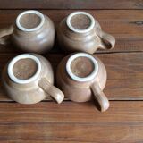 4 stoneware coffee cups