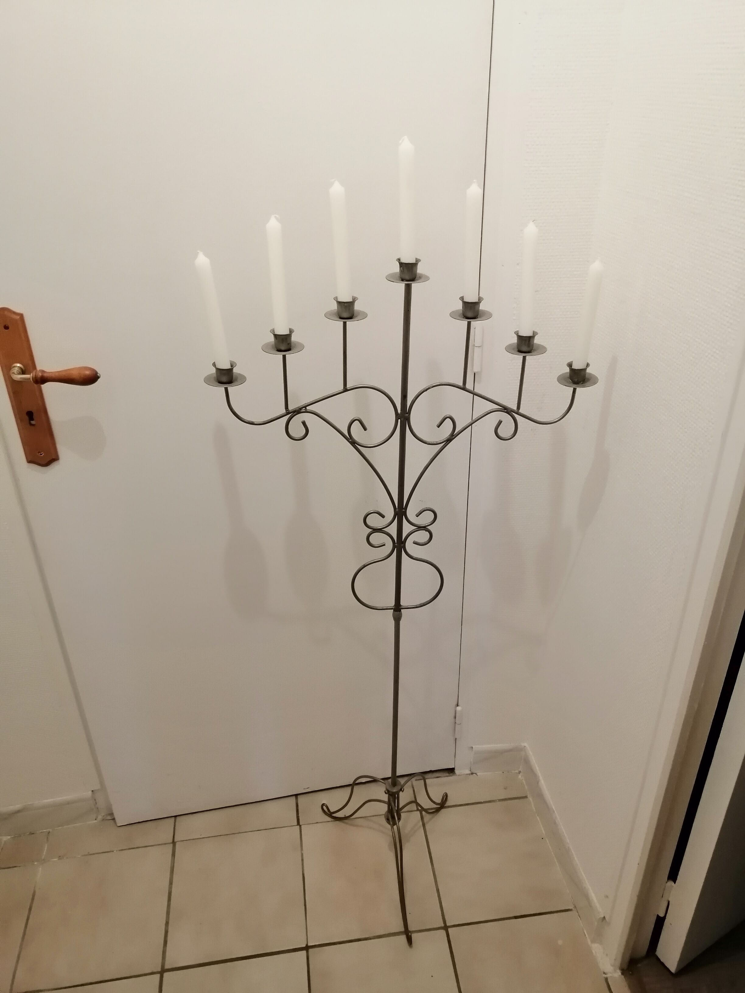 Forged iron candelabrum