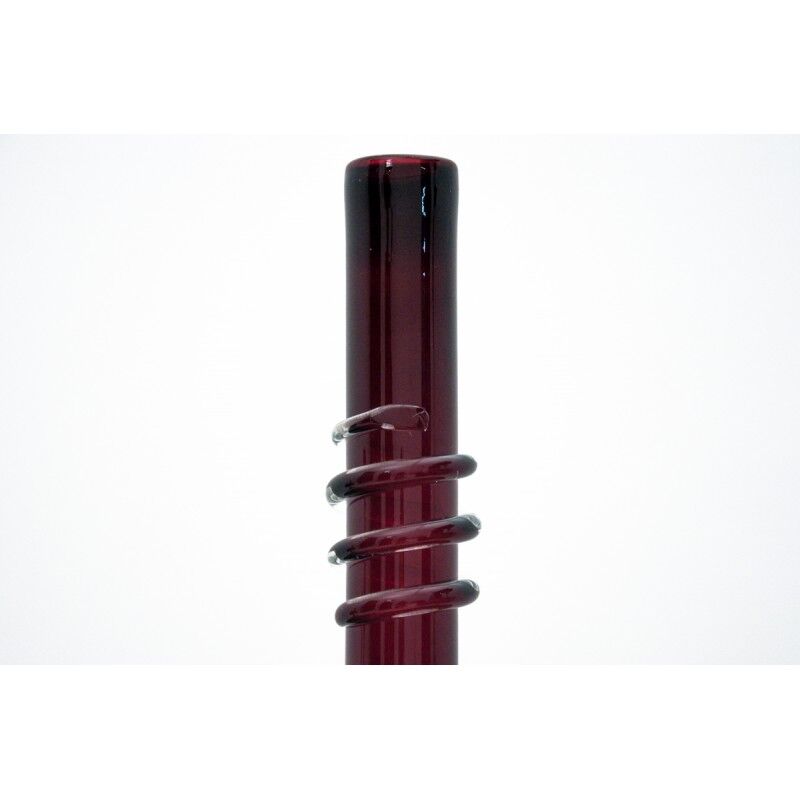 Midcentury Burgundy Glass Vase, Poland, 1960s