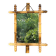 Turned wooden mirror in bamboo style from the 1930s.