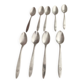 Lot de 9 petites cuillères anciennes en argent Compagnie aérienne PANAM