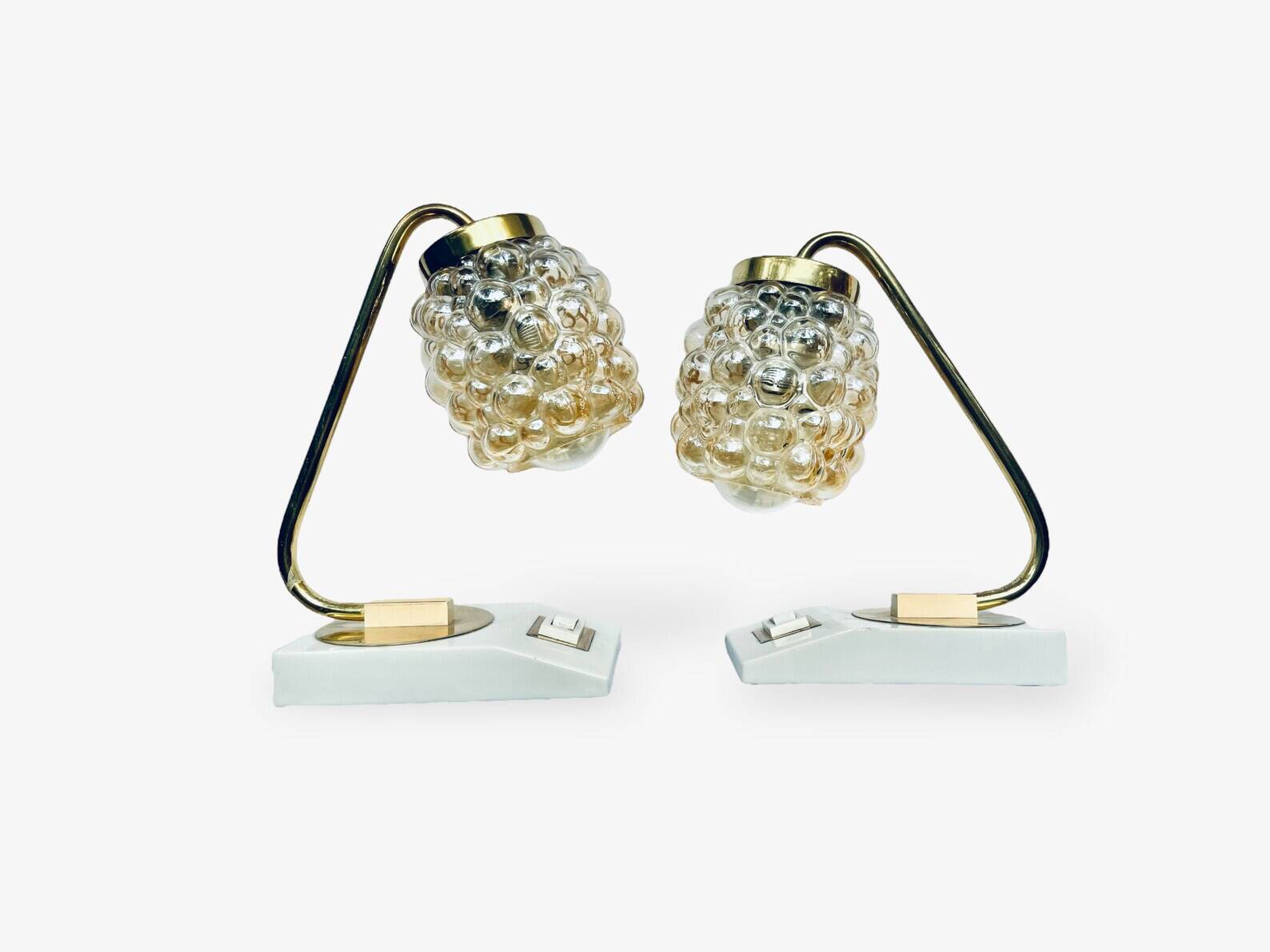 70s bubble glas lamp set