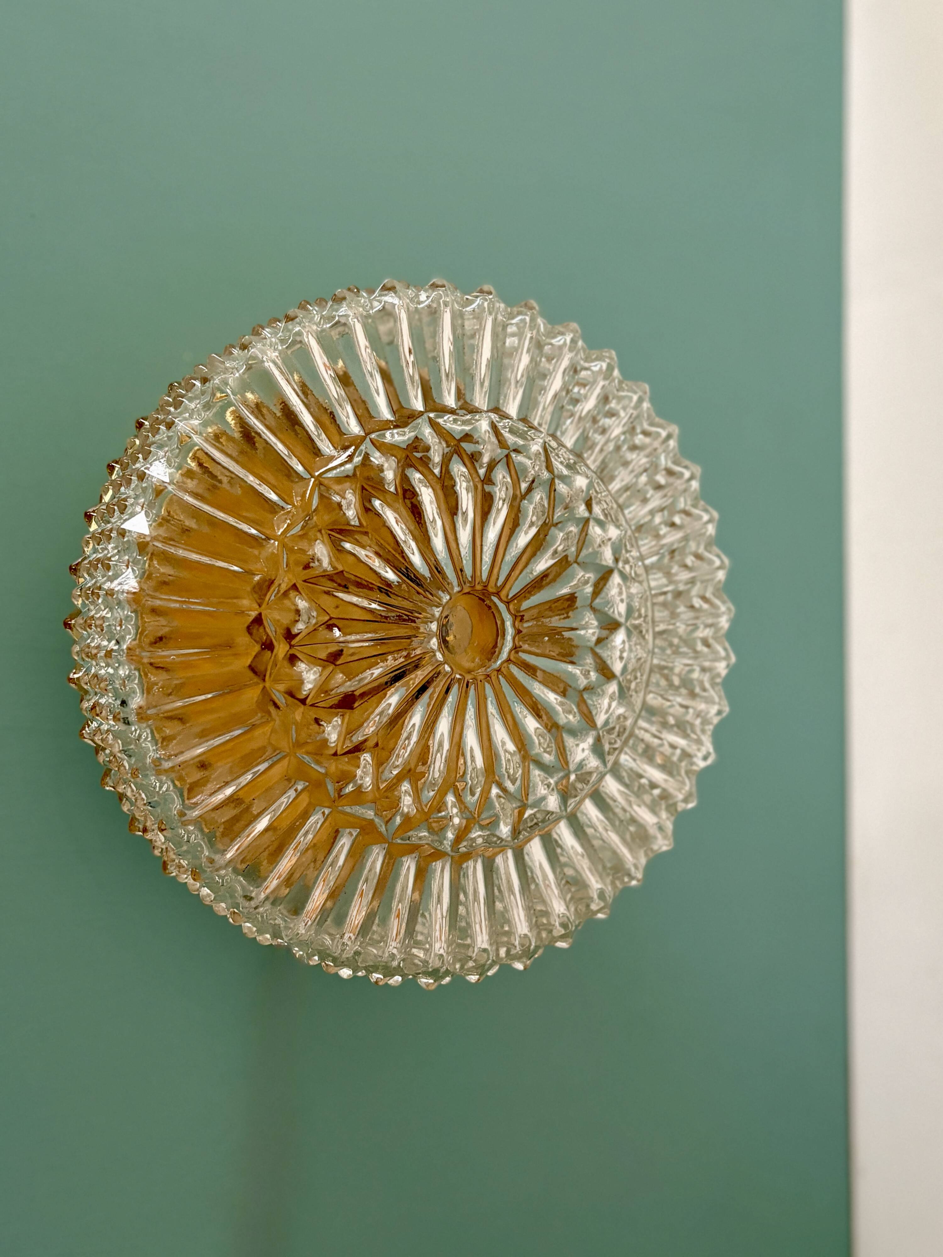Vintage glass moulded globe wall/ceiling light.