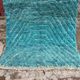 Tapis en laine pure sur mesure artisanale traditionnelle bleu 1,6/2,5 m