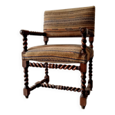 Ancien fauteuil "caqueteuse" de style Louis XIII