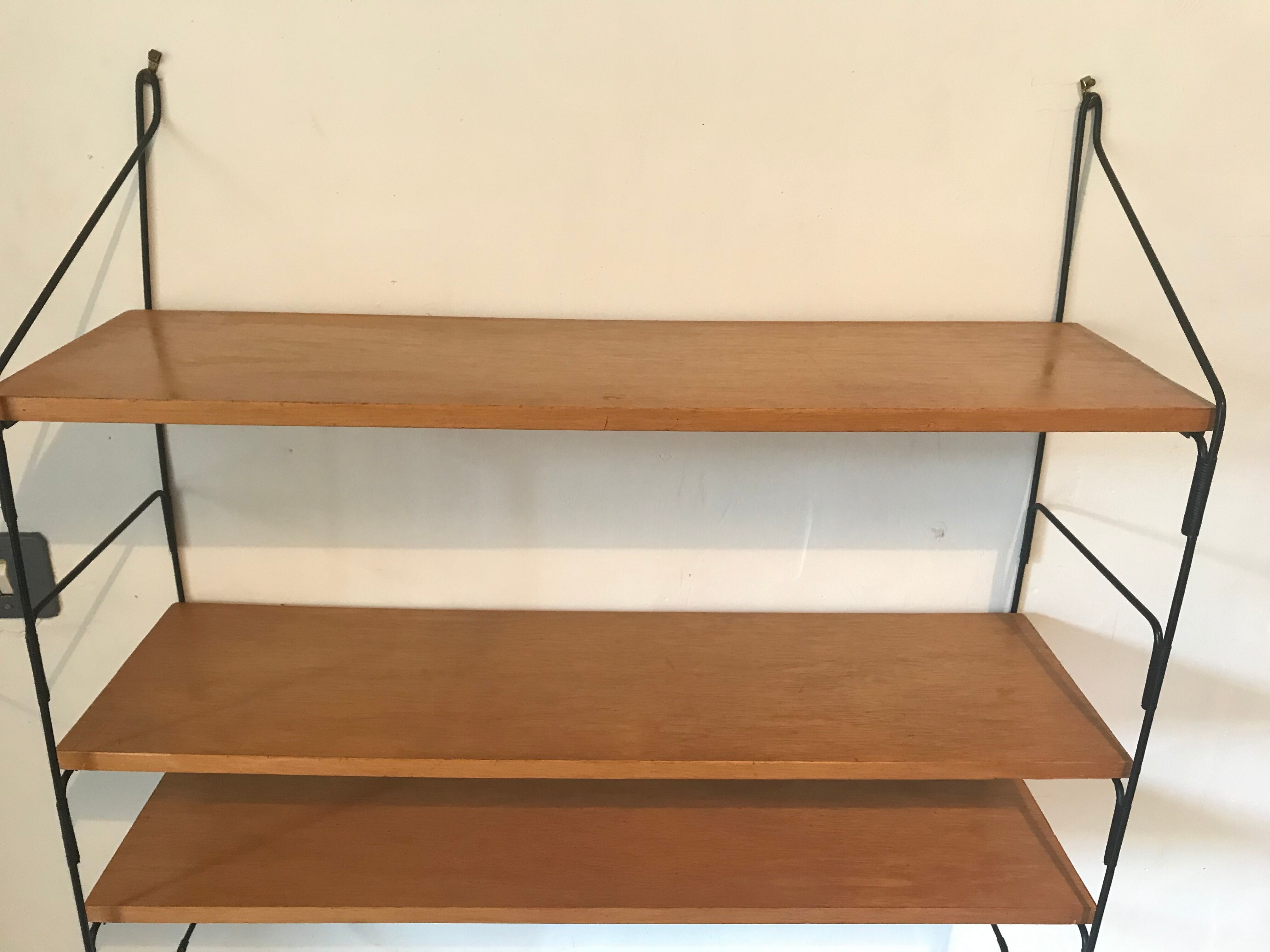 Vintage thong shelf wood and metal