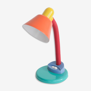 Lampe de bureau articulée multicolore Aluminor années 80