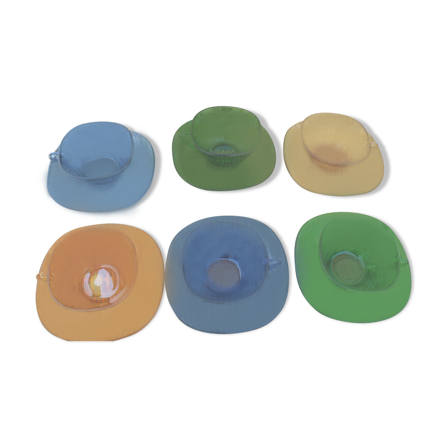 6 cups Vereco and their saucers