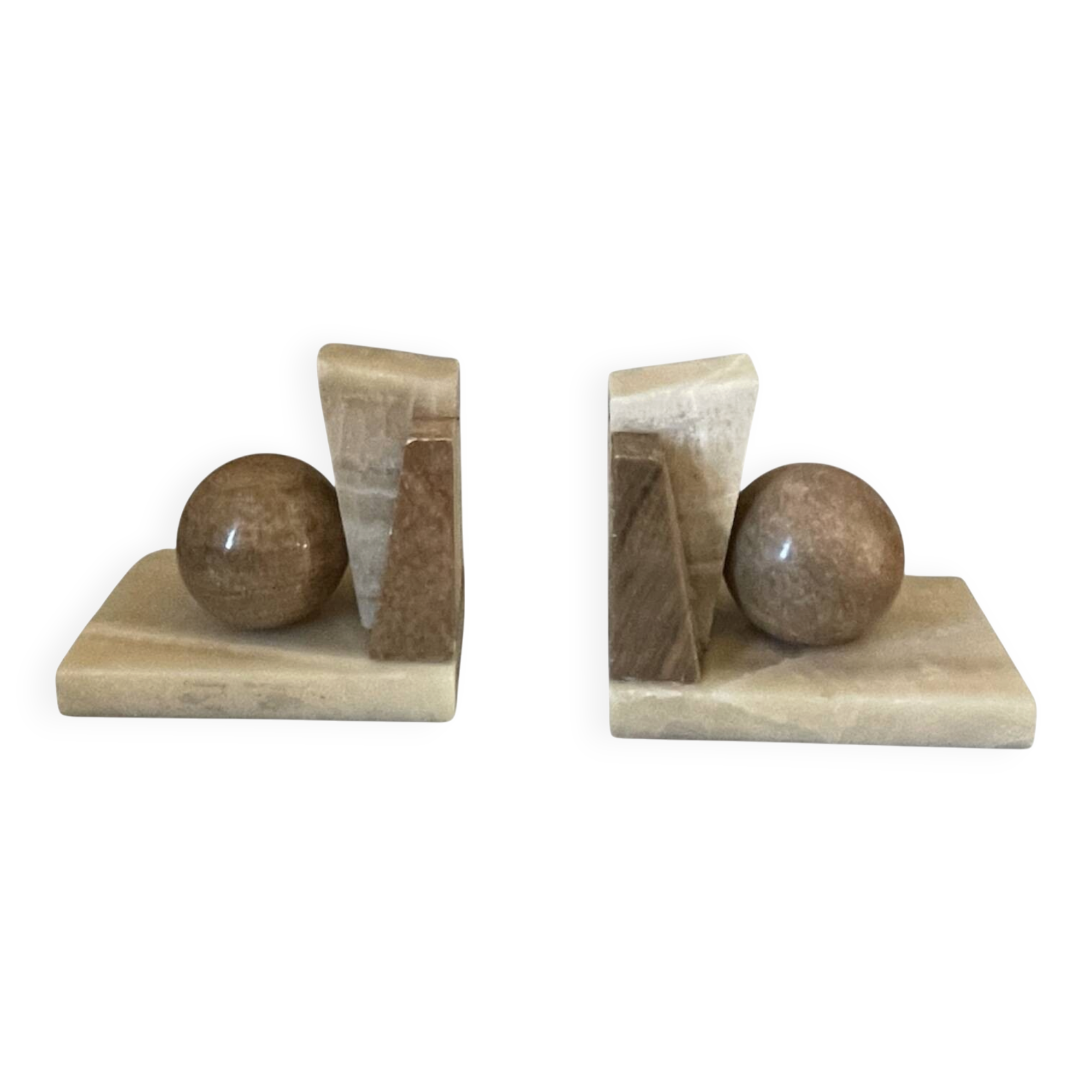 Pair of marble and onyx bookends