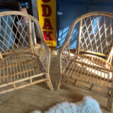 Pair of rattan armchairs