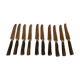 Series of 10 knives, horn sleeves and steel blades