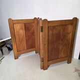 Old oak three-panel fire screen