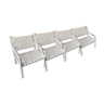 4 white Lounge Chairs Triconfort - Aluminium and plastic - 1980's