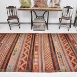 5x12 Long Wide Turkish Vintage Kilim Rug 162x377Cm SK 32815
