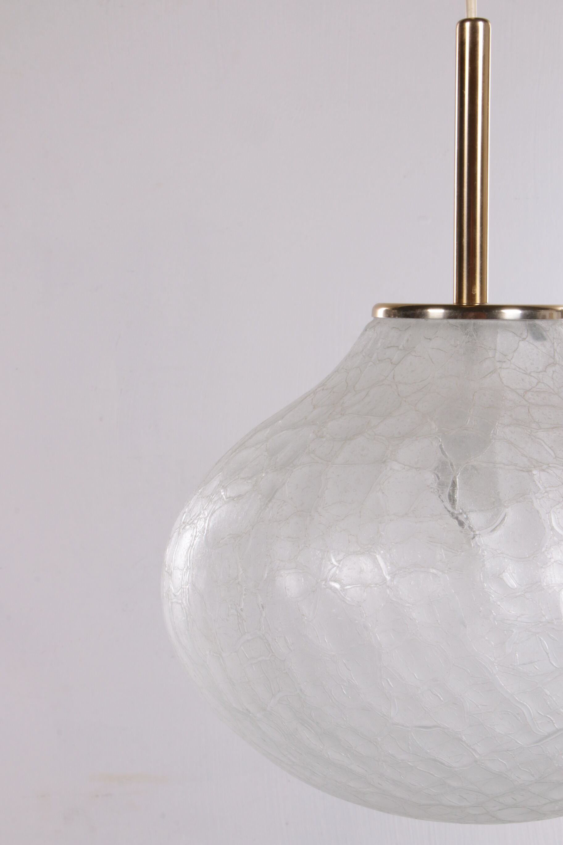 Very rare glass hanging lamp by doria leuchten, 1960, germany