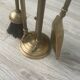 Brass fireplace tool set